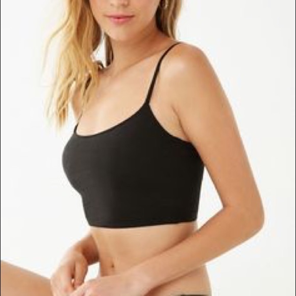 Forever 21 active black ribbed swim bikini top